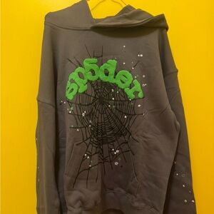 Spyder Gray Crewneck Sweater with Green Logo